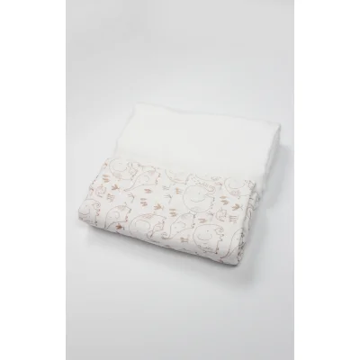 Bistyle 2li Müslin Battaniye Little Elephant Kutulu 75x75cm Beyaz