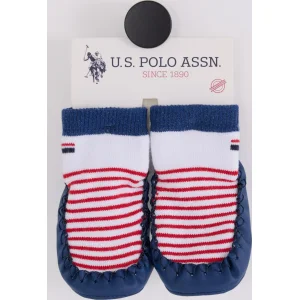 U.S. Polo Assn Çarık Çorap USB2600 Beyaz-Lacivert, Lacivert
