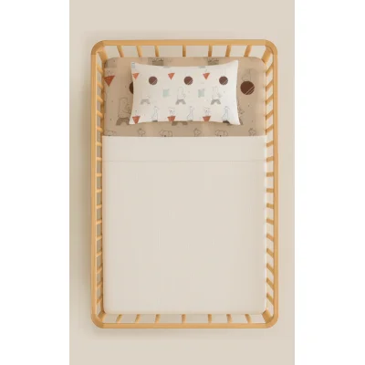 Bistyle Animals Pike Takımı, 100x150 cm, Bej