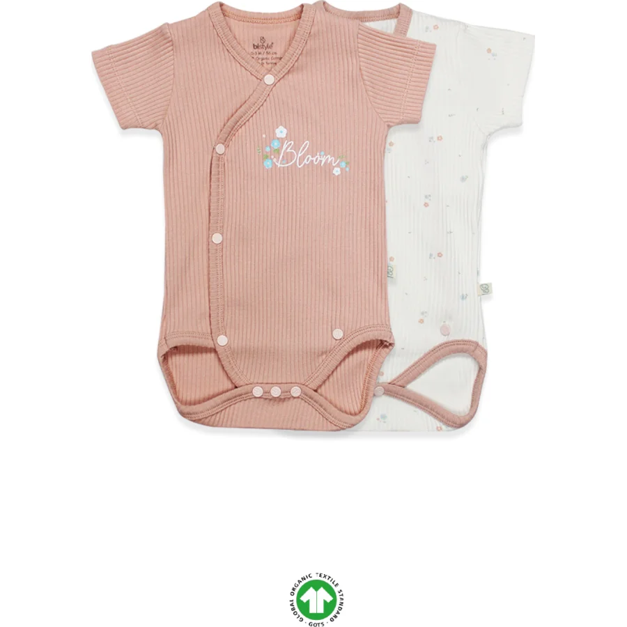 Bistyle Bloom Rose 2'li Yarım Kol Badi 17119 Ekru Gül Kurusu