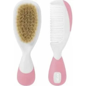 Chicco Fırça ve Tarak Seti, 0 Ay+, Pembe