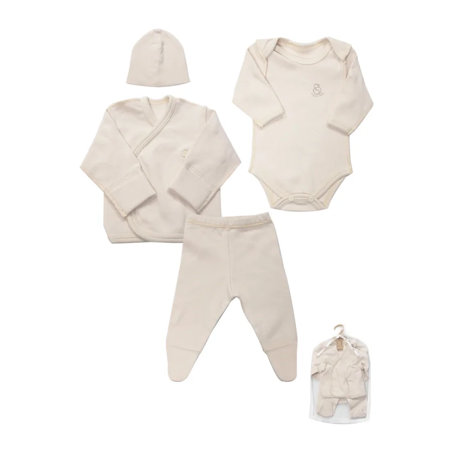 Bistyle Hello Family Prematüre Hastane Çıkışı, 4 Parça, Bej