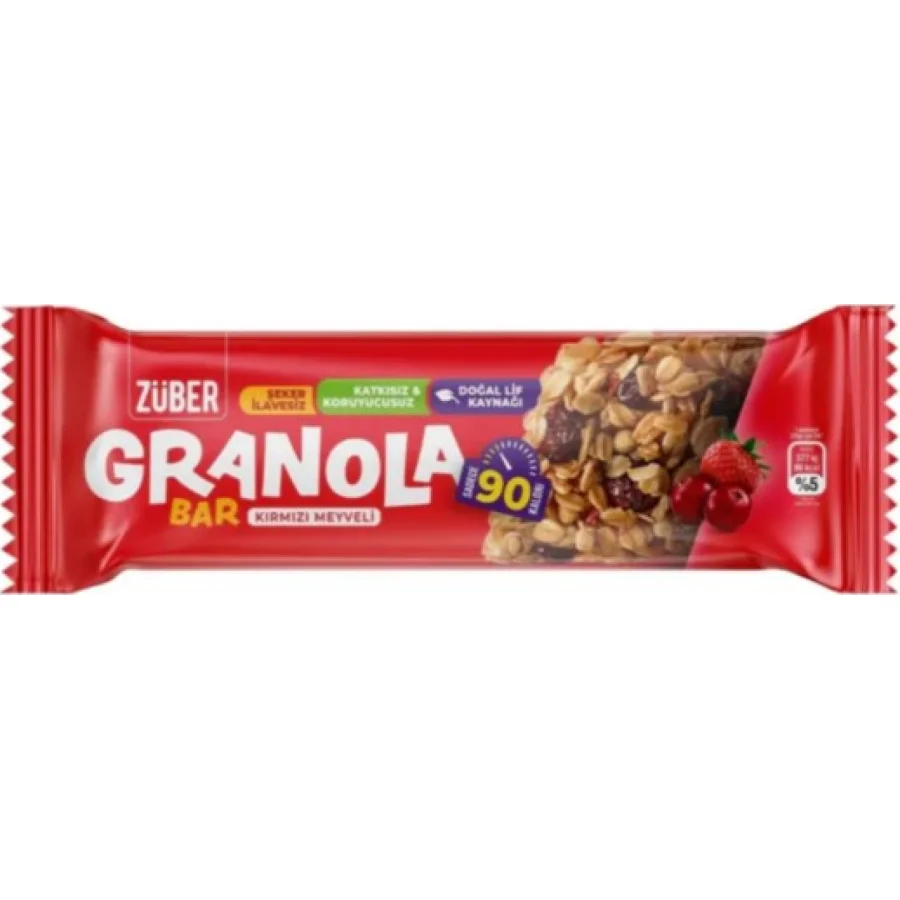 Züber Granola Bar, 25 g, Orman Meyveleri
