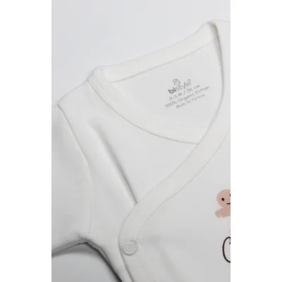 Bistyle Kruvaze Body Uzun Kol Cookies Make Happy Ekru