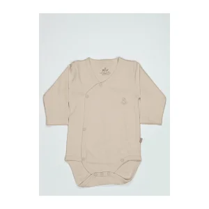 Bistyle Organik Natural Basic Style Uzun Kol Kruvaze Badi, Bej