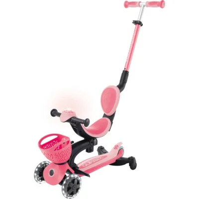 Globber Go Up Baby 360 Scooter, Işıklı, Koyu Pastel Pembe