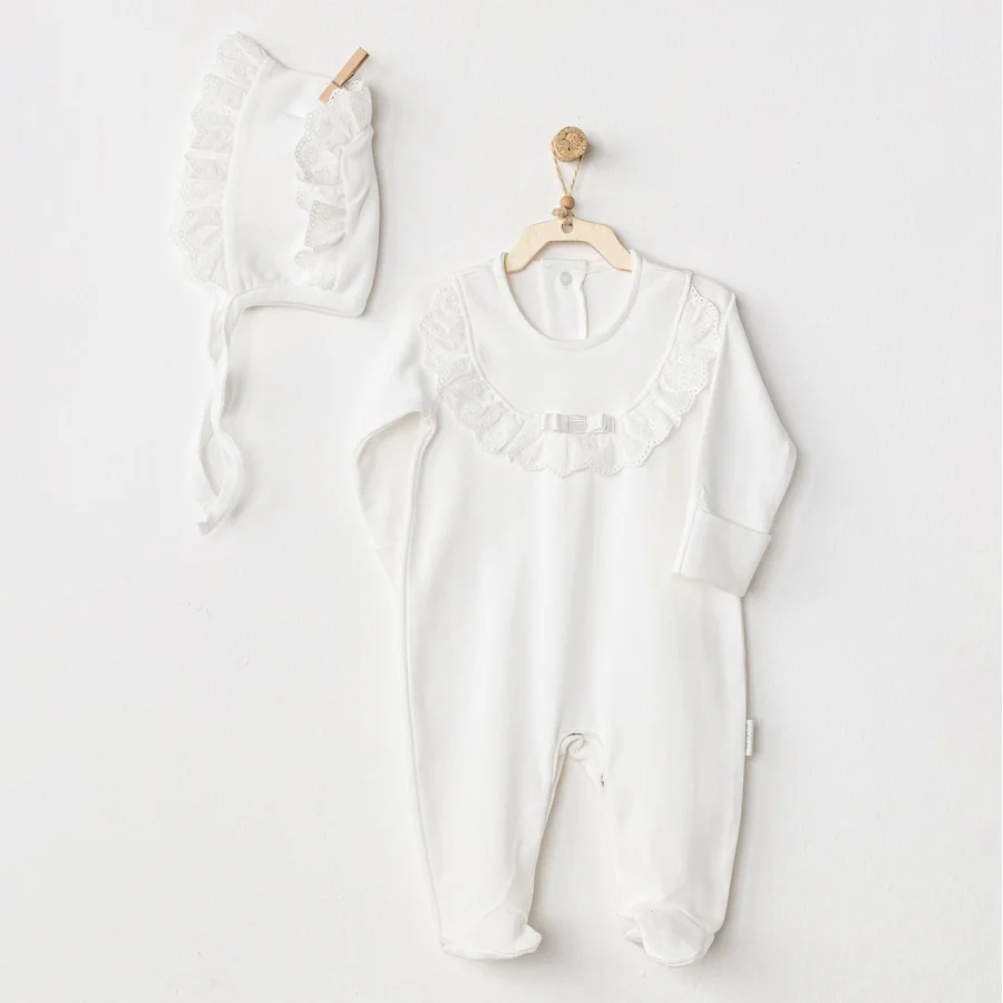 Andywawa Petit Love Bebek Tulum Takım, Ekru