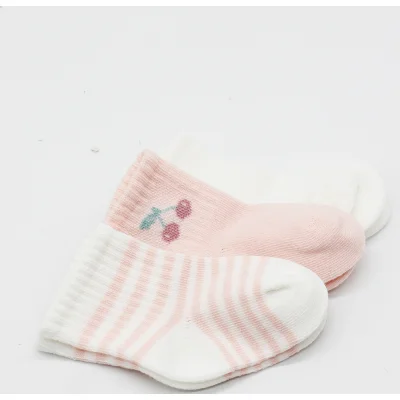 Bistyle Cherry Girl 3'lü Penye Soket Çorap 10138 Ekru