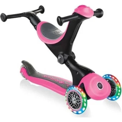 Globber Go Up Deluxe Scooter, Işıklı, Pembe