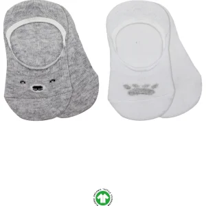 Bistyle Babet Cute Face Penye Çorap, 2'li, Gri, Beyaz