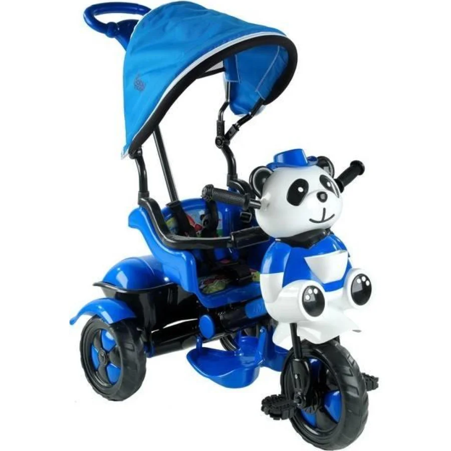 Babyhope Little Panda 3 Tekerli Kontrollü Bisiklet, Mavi