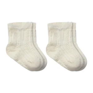 Bistyle Fiyonklu Penye Soket Çorap, 2'li, Naturel