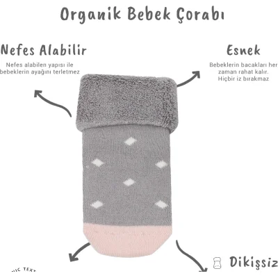 Bistyle Havlu Soket Kaymaz Point Girl, 2'li, Gri, Pudra