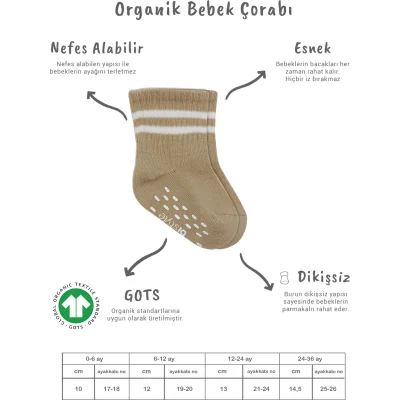 Bistyle Kaymaz Çember Soket Çorap, 5'li, Penye, Bej