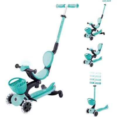 Globber Go Up Baby 360 Scooter, Işıklı, Koyu Mint