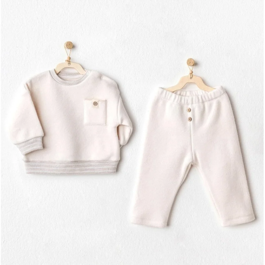 Andywawa Soft Bebe Takım, 2'li, Ekru