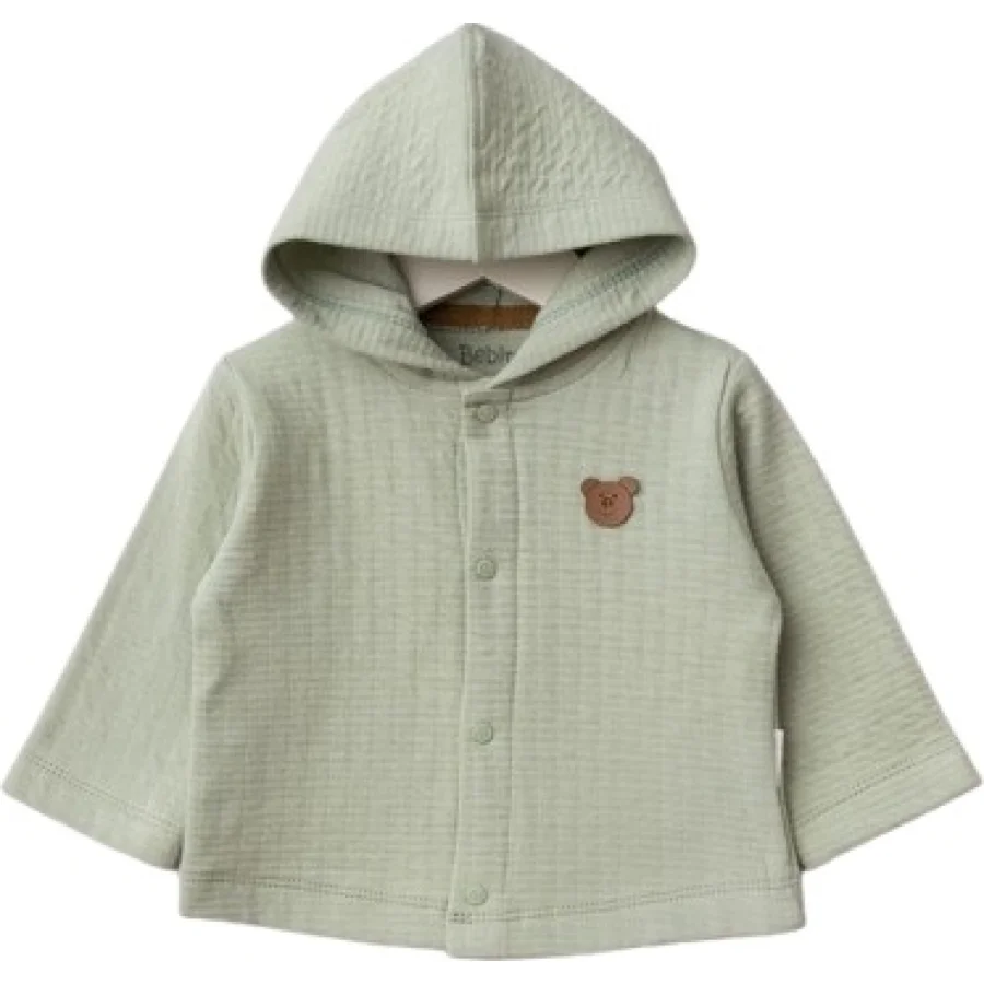 Bebitof Kapüşonlu Bebek Hırka 80153 Mint