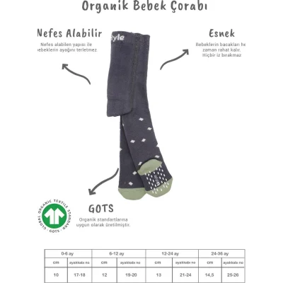 Bistyle Puan Kaymaz Havlu Külotlu Çorap, Antrasit