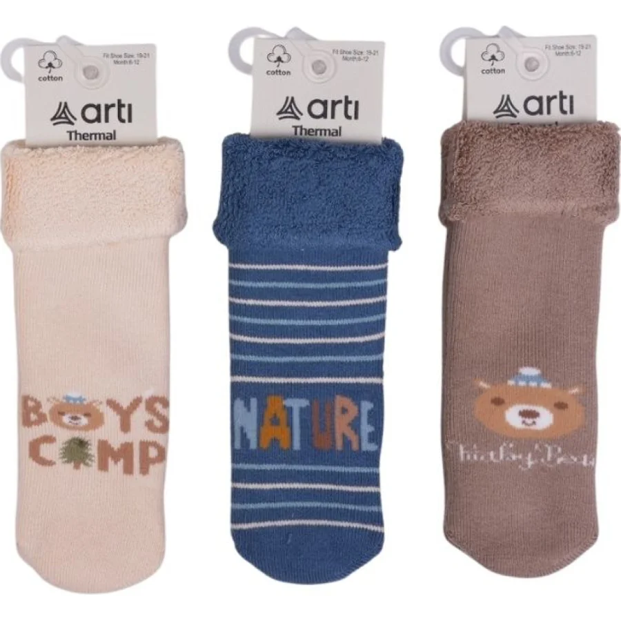 Artı Arıkan Havlu Erkek Bebek Soket Çorap, Asorti