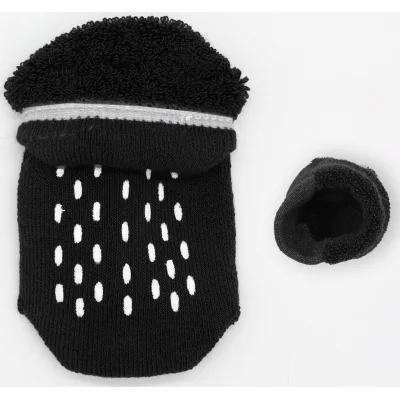 Bistyle Altı Havlu Sneakers Kaymaz Çorap, 2'li, Siyah, Ekru