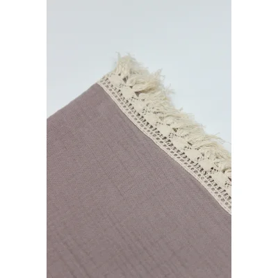 Bistyle Organik Müslin 80x90 Fistolu Battaniye 70112 Antrasit