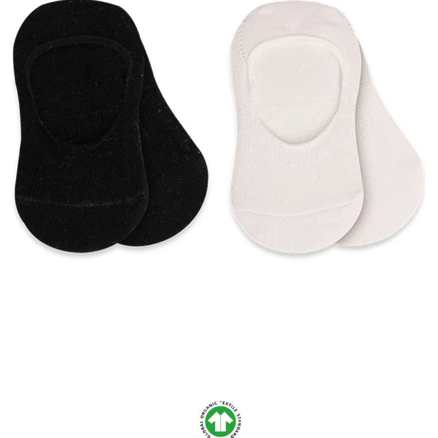 Bistyle Penye Babet Silikonlu Basic Çorap, 2'li, Siyah, Ekru