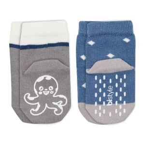 Bistyle Hayvan Figürlü Kaymaz Erkek Soket Çorap, 2'li, İndigo