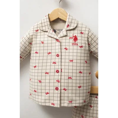 U.S. Polo Assn Gömlek Pijama Takımı USB2728 Beyaz