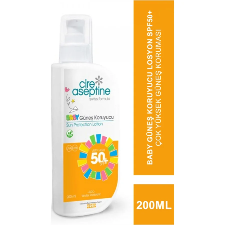 Cire Aseptine Sun Baby Güneş Koruyucu Losyon, SPF 50, 200 ml