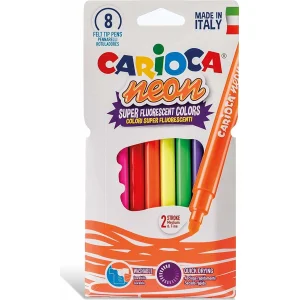 Carioca Fosforlu Yıkanabilir Keçeli Boya Kalemi, 8'li