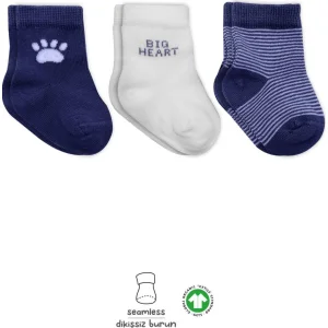 Bistyle Penye Soket Çorap, 3'lü, İndigo