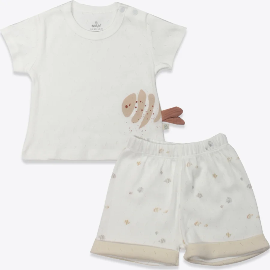Bistyle 2li Takım Şortlu Ocean And Starfish Ekru