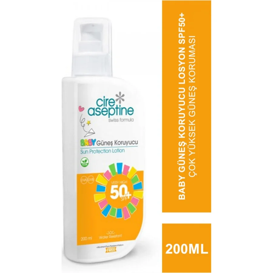 Cire Aseptine Sun Baby Güneş Koruyucu Losyon, SPF 50, 200 ml