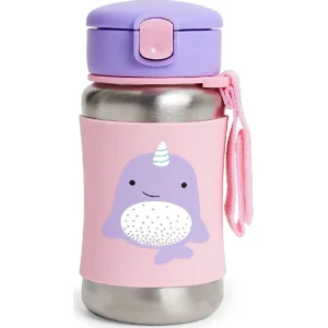 Skip Hop Pipetli Paslanmaz Çelik Suluk, 350 ml, Narwhal