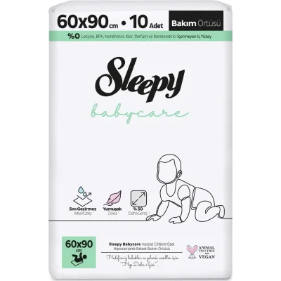 Sleepy Babycare Bebek Bakım Örtüsü, 60x90, 10 Adet