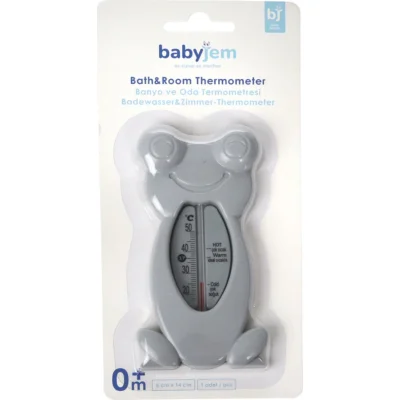 BabyJem Kurbağa Banyo ve Oda Termometresi, Gri