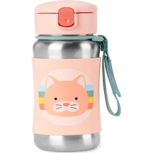 Skip Hop Zoo Pipetli Paslanmaz Çelik Suluk, 350 ml, Kedi