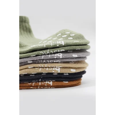 Bistyle 5'Li Penye Kaymaz Düz Soket Çorap 10121 Yeşil