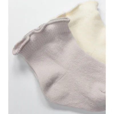 Bistyle Overlok Style Penye Soket Çorap, 2'li, Taş