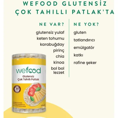 Wefood Çok Tahıllı Pirinç Patlağı, 100 g