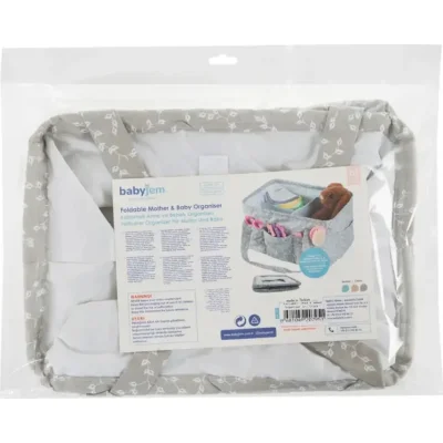 BabyJem Katlamalı Anne & Bebek Organizer, Gri, Çiçek