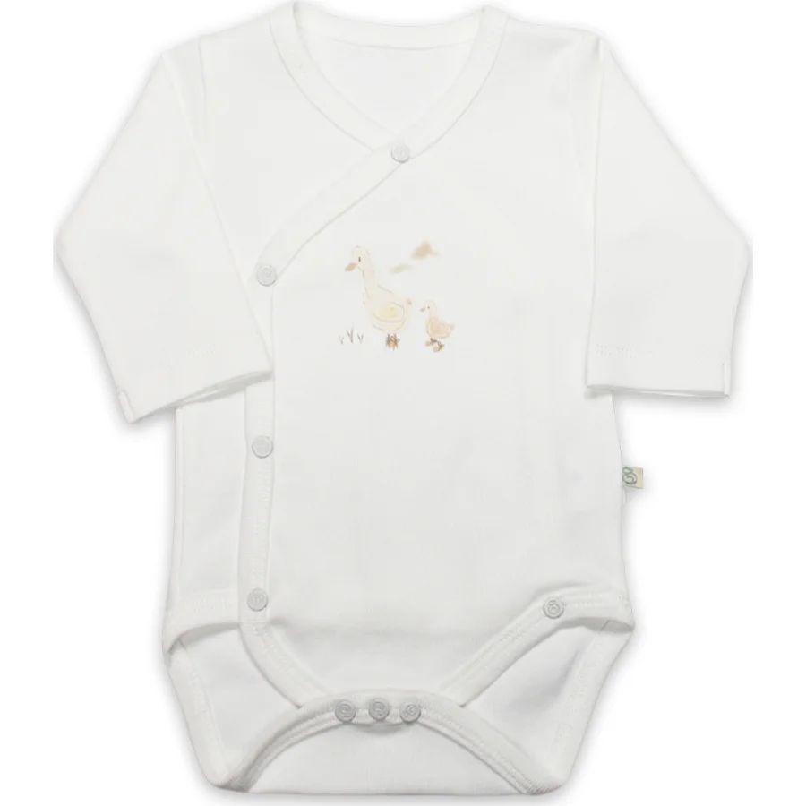 Bistyle Kruvaze Body Uzun Kol Welcome Baby Duck, Sarı