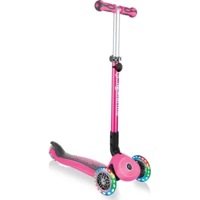 Globber Go Up Deluxe Scooter, Işıklı, Pembe