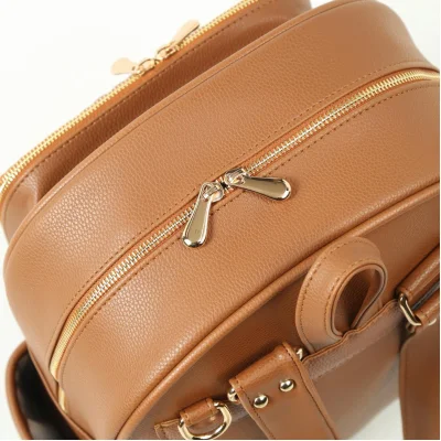 M&Y Dust Deri Anne Bebek Bakım Sırt Çantası, Taba