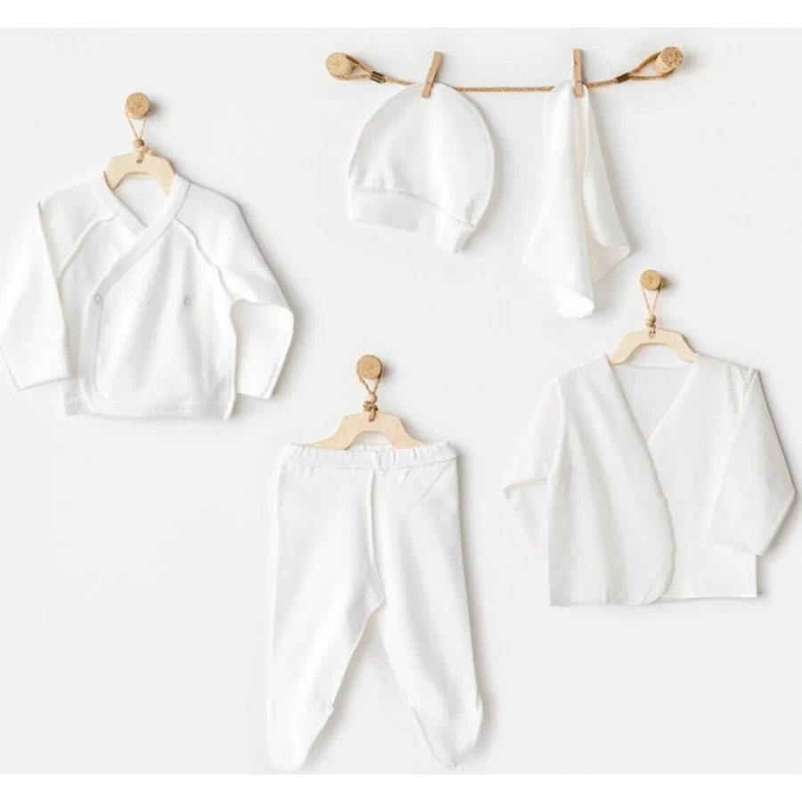 Andywawa Organik Premature Line Hastane Çıkışı, 5 Parça, Ekru