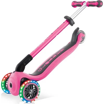 Globber Go Up Deluxe Scooter, Işıklı, Pembe