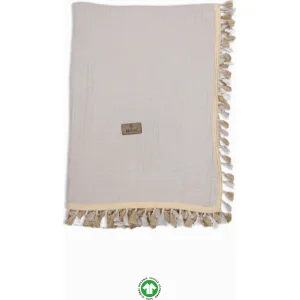 Bistyle Organik Müslin, 80x90, Fistolu Battaniye, Taş