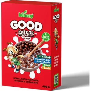 Hünnap Keçi Sütlü Çikolata ve Vitamin Tahıllı Glutensiz Gevrek, 400 g