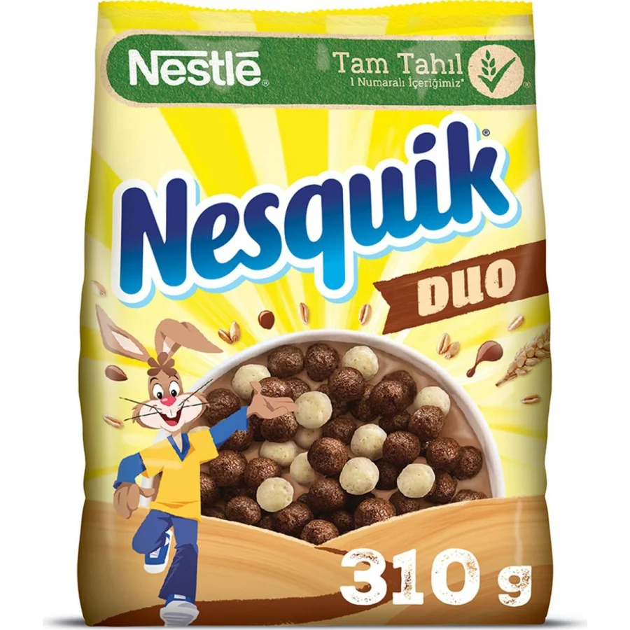 Nesquik Duo Kakaolu Buğday ve Mısır Gevreği, 310 g