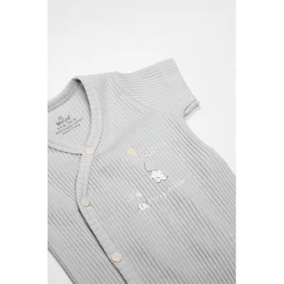 Bistyle Flying Elephant Yarım Kol Badi, 2'li, Ekru, Gri